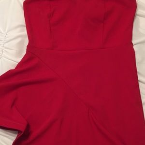 Top less Red dress with ruffle